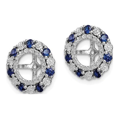 Sterling Silver Lab-Created Sapphire Jacket Earring Jackets – view 4