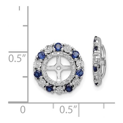 Sterling Silver Lab-Created Sapphire Jacket Earring Jackets – view 6