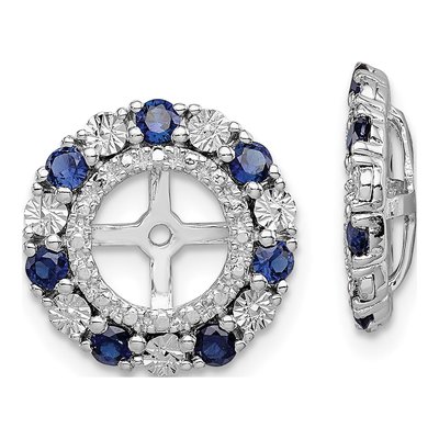 Sterling Silver Lab-Created Sapphire Jacket Earring Jackets