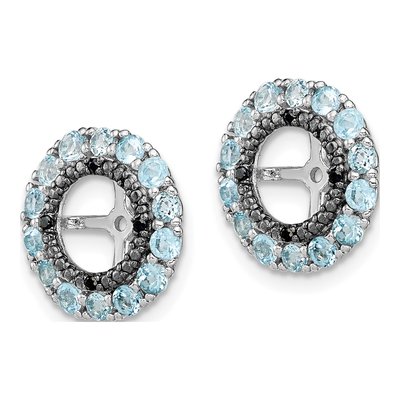 Sterling Silver Swiss Blue Topaz & Sapphire Jacket Earring Jackets – view 4