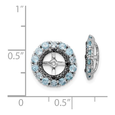 Sterling Silver Swiss Blue Topaz & Sapphire Jacket Earring Jackets – view 5