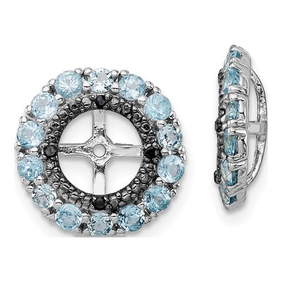 Sterling Silver Swiss Blue Topaz & Sapphire Jacket Earring Jackets