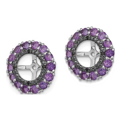 Sterling Silver Amethyst & Sapphire Jacket Earring Jackets – view 4