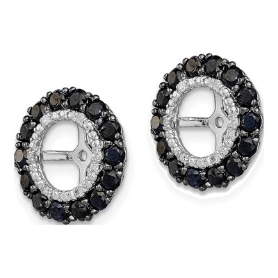 Sterling Silver 1/20 ct tw Sapphire & Diamond Earring Jackets – view 4