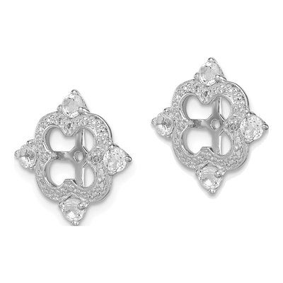 Sterling Silver White Topaz & Diamond Jacket Earring Jackets – view 4