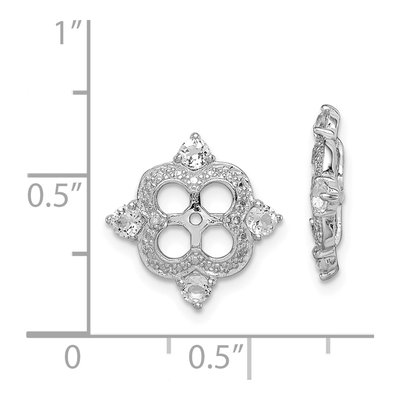 Sterling Silver White Topaz & Diamond Jacket Earring Jackets – view 6