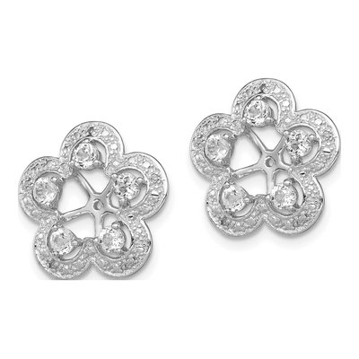 Sterling Silver White Topaz & Diamond Jacket Earring Jackets – view 4