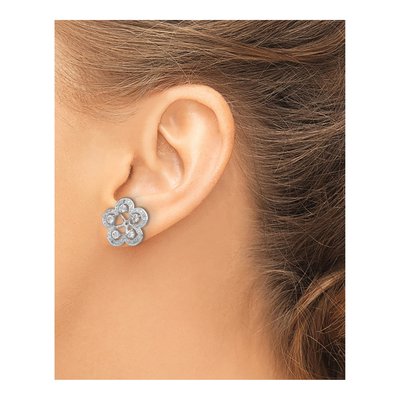 Sterling Silver White Topaz & Diamond Jacket Earring Jackets – view 5