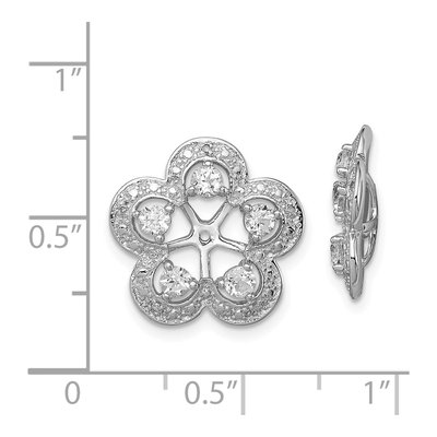 Sterling Silver White Topaz & Diamond Jacket Earring Jackets – view 6