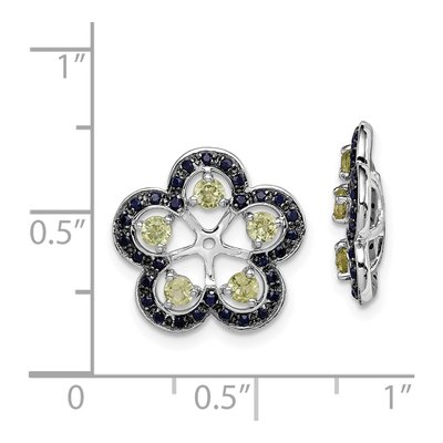Sterling Silver Peridot & Sapphire Earring Jackets – view 4