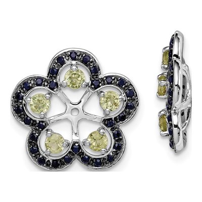 Sterling Silver Peridot & Sapphire Earring Jackets