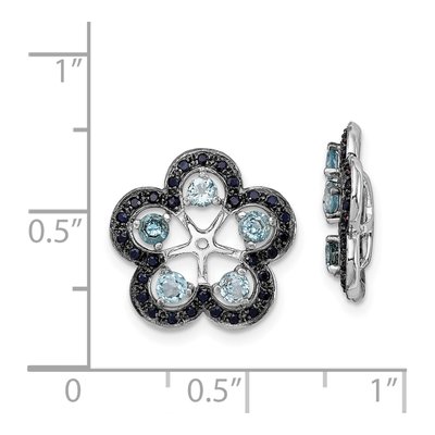 Sterling Silver Swiss Blue Topaz & Sapphire Jacket Earring Jackets – view 4