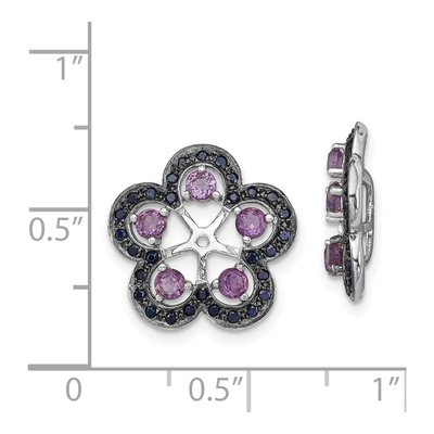 Sterling Silver Amethyst & Sapphire Earring Jackets – view 4