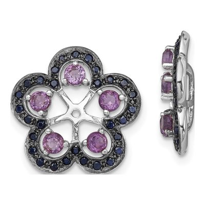 Sterling Silver Amethyst & Sapphire Earring Jackets