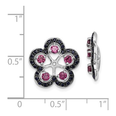 Sterling Silver Rhodolite Garnet & Sapphire Jacket Earring Jackets – view 4