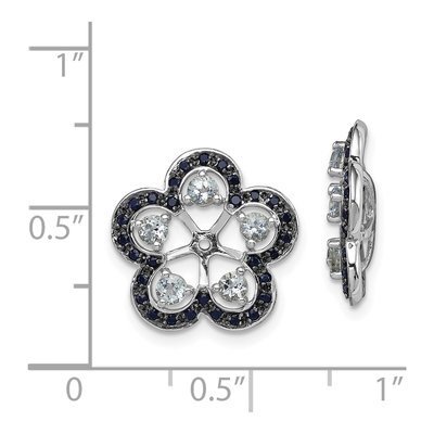 Sterling Silver Aquamarine & Sapphire Earring Jackets – view 4