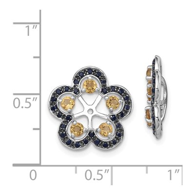 Sterling Silver Citrine & Sapphire Earring Jackets – view 4