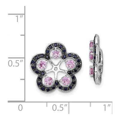 Sterling Silver Lab-Created Sapphire Earring Jackets – view 4
