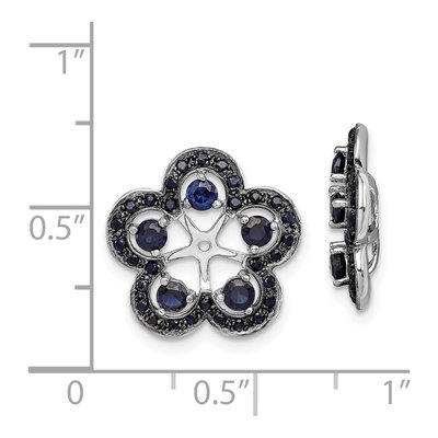 Sterling Silver Lab-Created Sapphire & Sapphire Jacket Earring Jackets – view 4