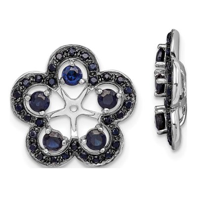 Sterling Silver Lab-Created Sapphire & Sapphire Jacket Earring Jackets