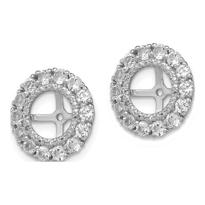 Sterling Silver White Topaz & Diamond Jacket Earring Jackets – view 4