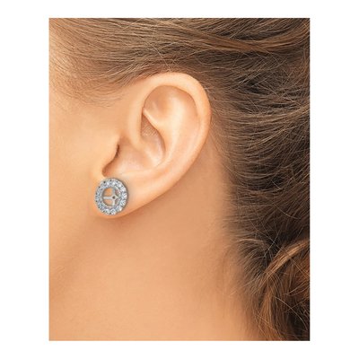 Sterling Silver White Topaz & Diamond Jacket Earring Jackets – view 5