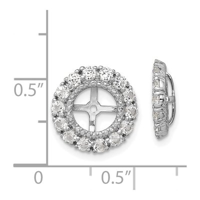 Sterling Silver White Topaz & Diamond Jacket Earring Jackets – view 6