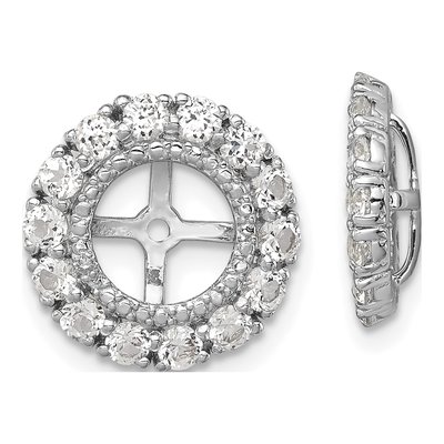 Sterling Silver White Topaz & Diamond Jacket Earring Jackets