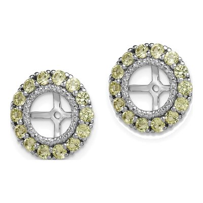 Sterling Silver Peridot & Diamond Jacket Earring Jackets – view 4