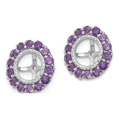 Sterling Silver Amethyst & Diamond Jacket Earring Jackets – view 4