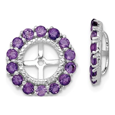 Sterling Silver Amethyst & Diamond Jacket Earring Jackets