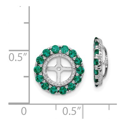Sterling Silver Lab-Created Emerald & Diamond Jacket Earring Jackets – view 6