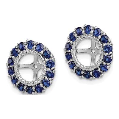 Sterling Silver Lab-Created Sapphire & Diamond Jacket Earring Jackets – view 4
