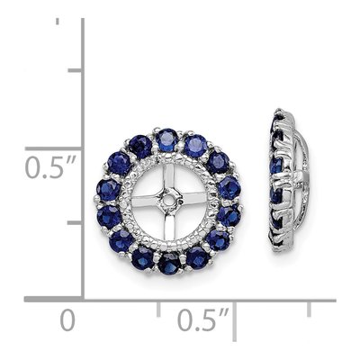 Sterling Silver Lab-Created Sapphire & Diamond Jacket Earring Jackets – view 6