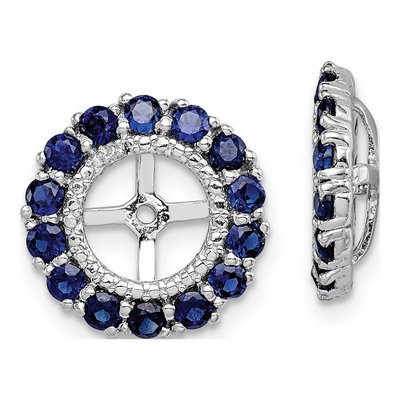 Sterling Silver Lab-Created Sapphire & Diamond Jacket Earring Jackets