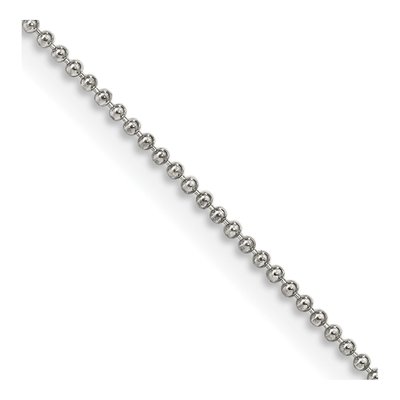 Sterling Silver 1mm Beaded Ball Chain