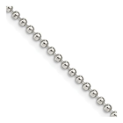 Sterling Silver 2mm Beaded Ball Chain