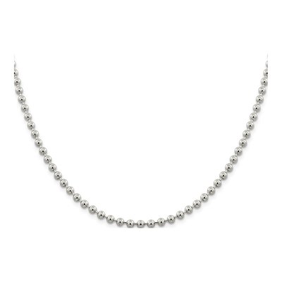 Sterling Silver 4mm Beaded Ball Chain – view 2
