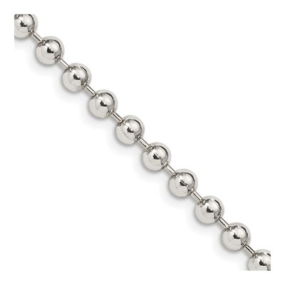 Sterling Silver 4mm Beaded Ball Chain