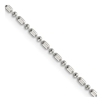 Sterling Silver 1.5mm Beaded Chain