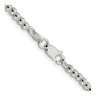 Sterling Silver 3mm Beaded Box Chain – view 3