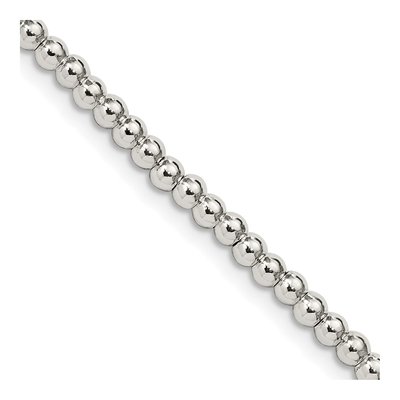 Sterling Silver 3mm Beaded Box Chain