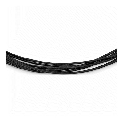 Sterling Silver Black Leather Multi-Cord Necklace