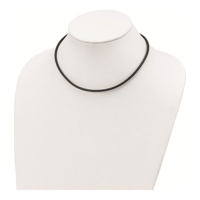 Sterling Silver Black Leather Cord Necklace – view 5