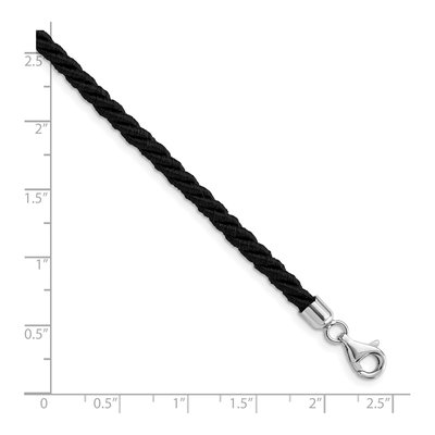 Sterling Silver Black Cord Necklace – view 3