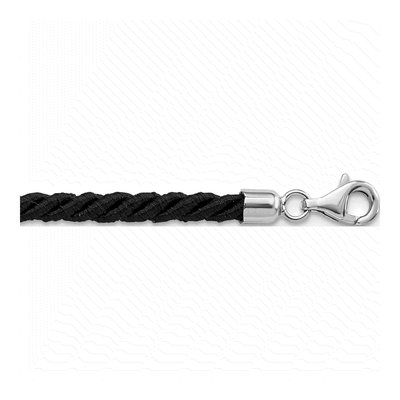 Sterling Silver Black Cord Necklace