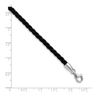 Sterling Silver Black Cord Necklace – view 2