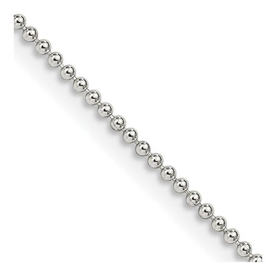 Sterling Silver 1.25mm Beaded Ball Chain