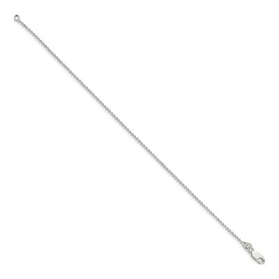Sterling Silver 1.5mm Beaded Chain Anklet – view 2