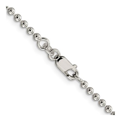 Sterling Silver 2.35mm Beaded Ball Chain – view 3